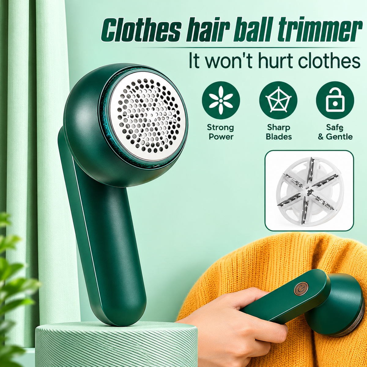 Rechargeable Lint Remover – Portable Electric Fabric Shaver for Clothes, Sweaters & Upholstery